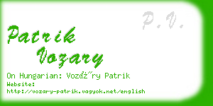 patrik vozary business card